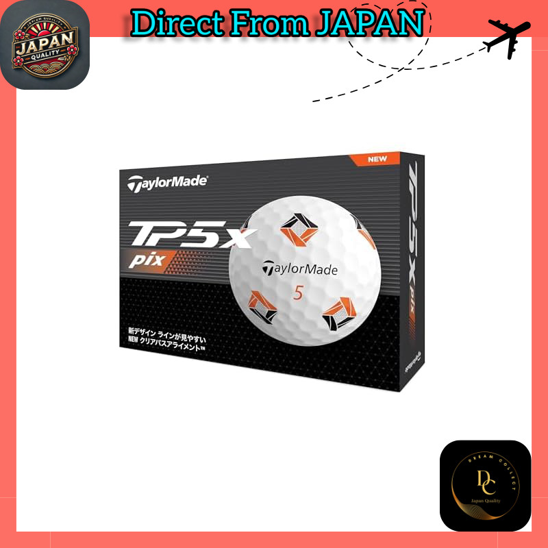 TaylorMade TP5x Pix Series 2024 Golf Balls, Japan Official Product, 1 dozen (12 balls)