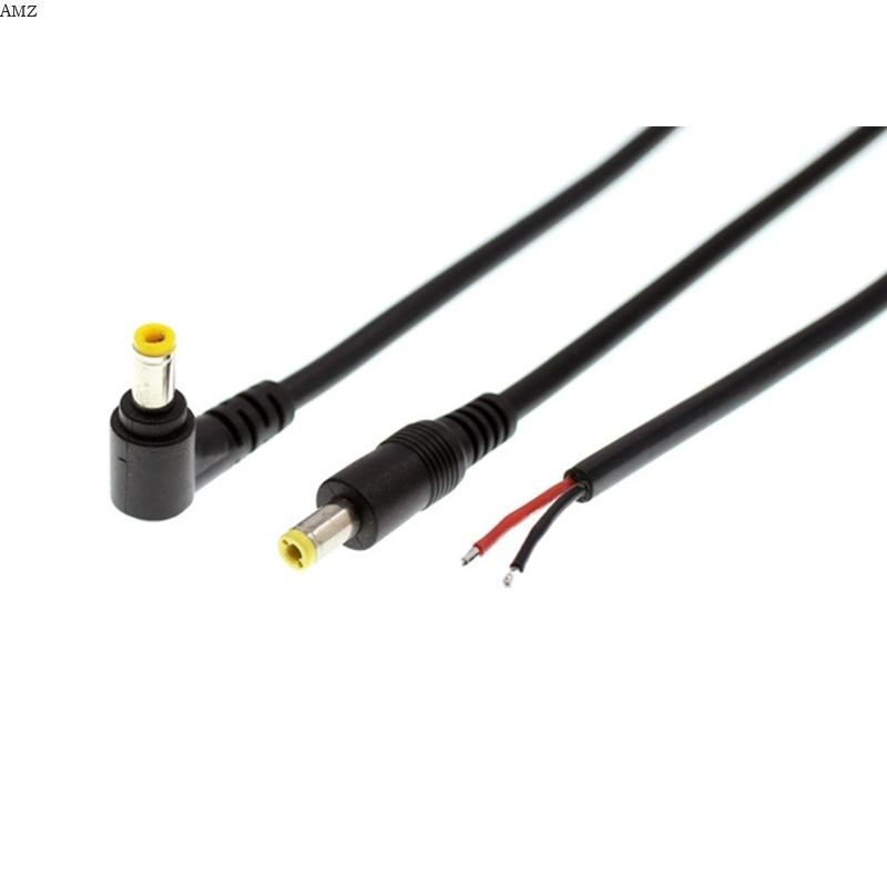 AMZ DC Power Pigtail สาย DC5525 5 5x2 5 มม.ชายปลั๊กเปิด End สายไฟสําหรับกล้องรักษาความปลอดภัย DVR LED Strip Light