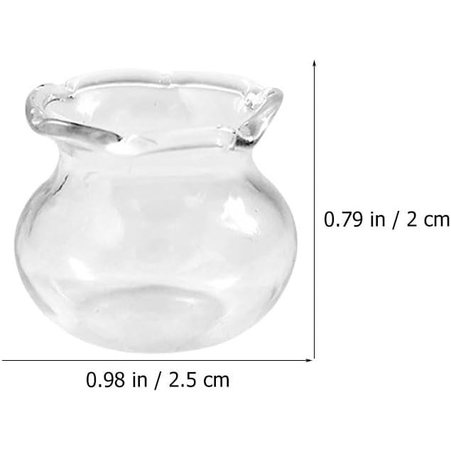 LOGOFUN 12 ชิ้น Miniature ชามปลาจําลอง MINI ถังปลา Miniature แก้วชามปลาทองสําหรับ MINI House Desktop