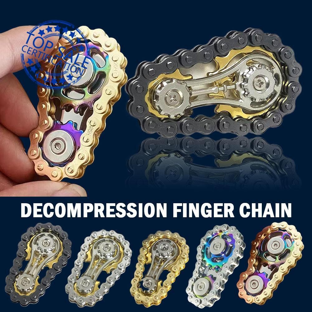 ความเครียดบรรเทานิ้วมือโซ่เกียร์ Flywheel CHAIN ผู้ใหญ่ของเล่นเกียร์เบื่อของเล่นโลหะ N7d6