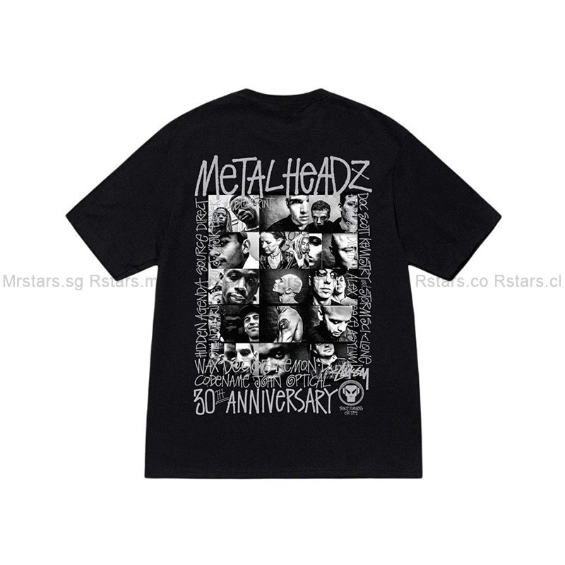 STUSSY METALHEADZ BAND เสื้อยืดสีดํา