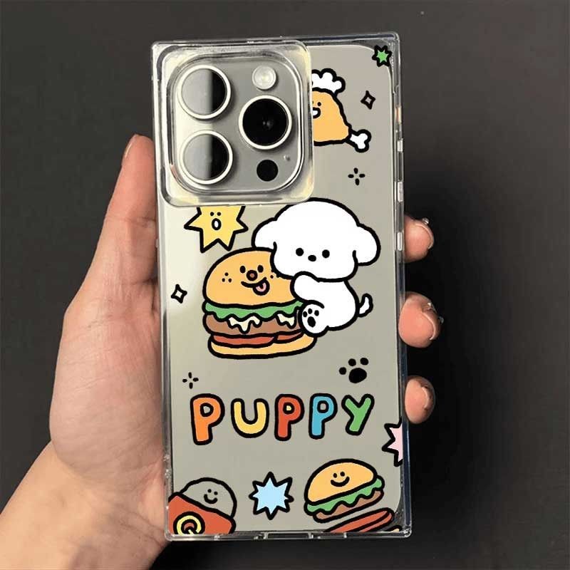 [Square] Square Burger Dog เหมาะสําหรับเคสโทรศัพท์ Apple 16 iphone14promax รวมทุกอย่าง 12/7plus