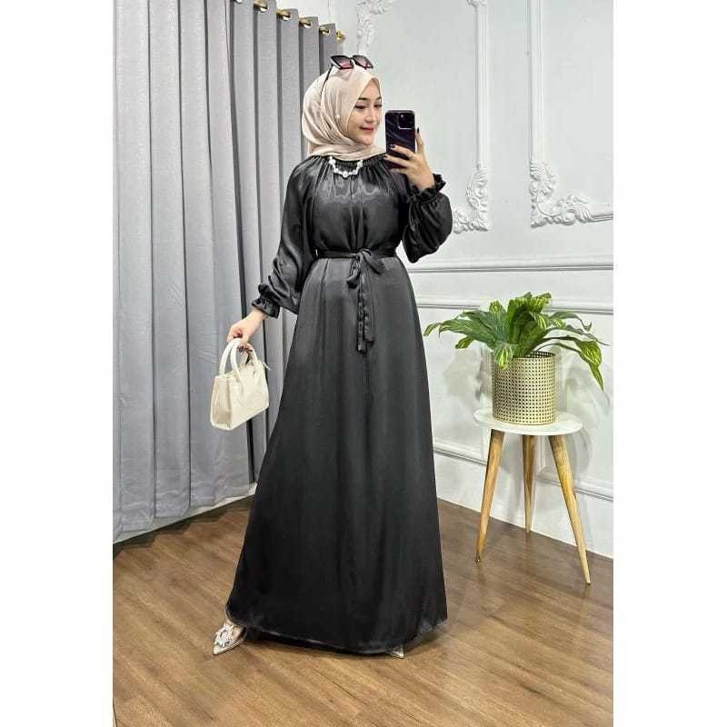 LUNA (ไม่มีฮิญาบ) Gamis Silk Busui Frendly / Crandenza Dress Shimmer Silk / Gamis Flora Viral Dres