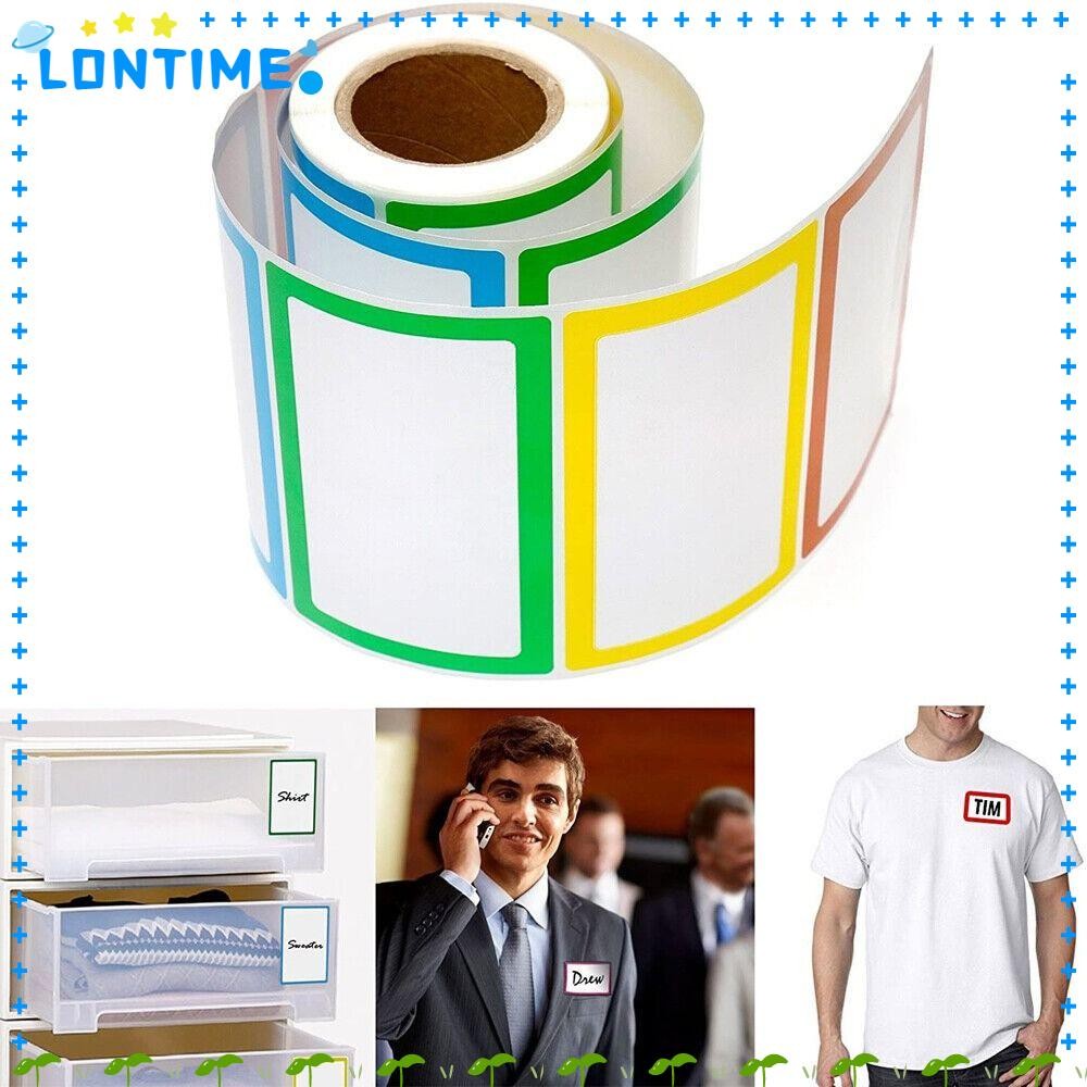 สติกเกอร์ฉลาก LONTIME สติ๊กเกอร์ ป้ายป้ายชื่อหลากสี คุณภาพสูง 1 ม้วนกาวหมวดหมู่ Labelling สติกเกอร์