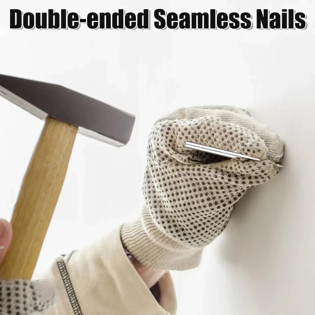 100ตัว ตะปูสองด้าน งานปิดขอบ ซ่อนหัวตะปู ทำจากเหล็กแข็ง หัวแหลมสองด้าน มีตัวตอกให้ด้วยในกล่อง สำหรับงานไม้ งานขอบ KOVEX - รูปที่ 3