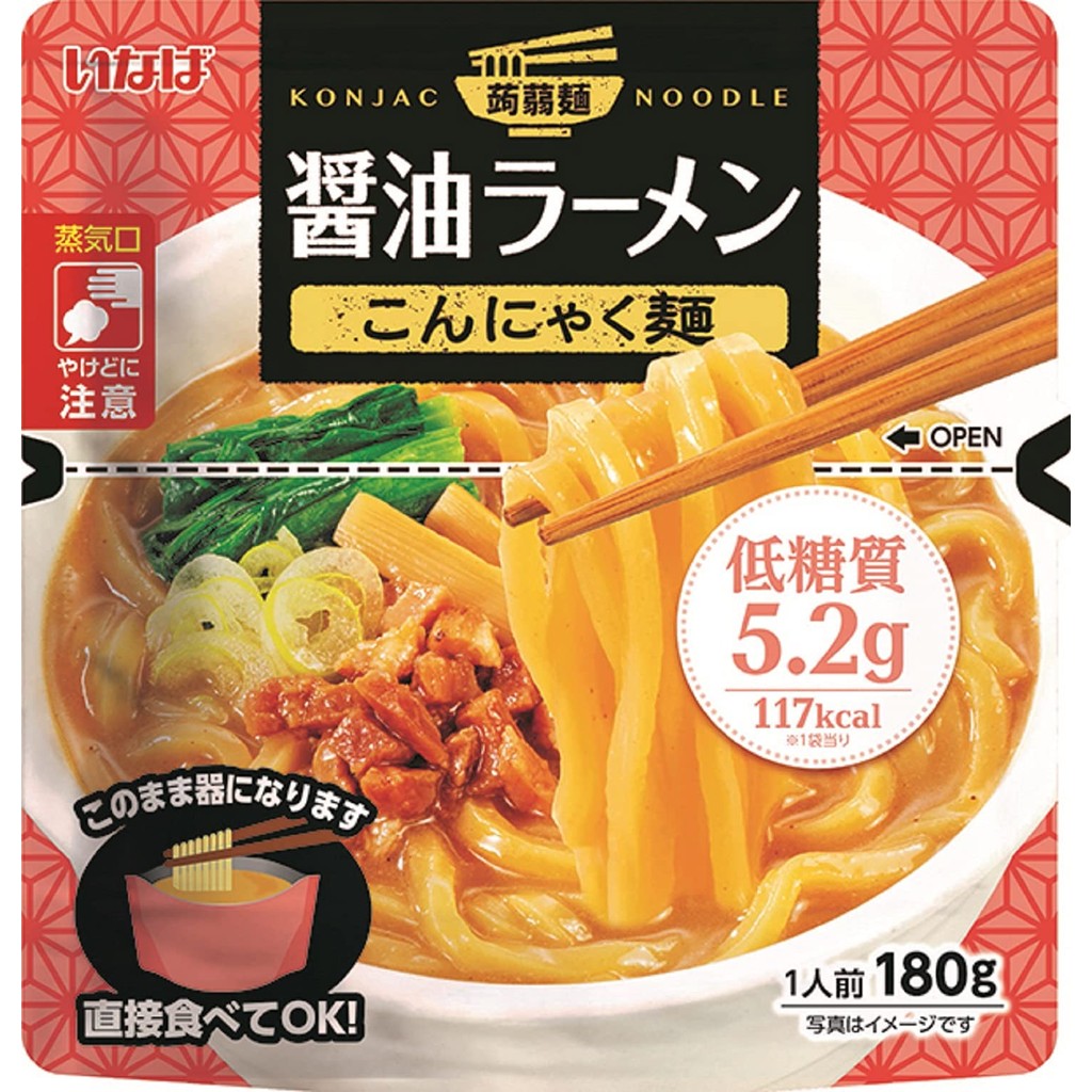 Low-carb Inaba Foods Inaba Domestic Soy Sauce Ramen Konjac Noodles 180g x 6 Pack