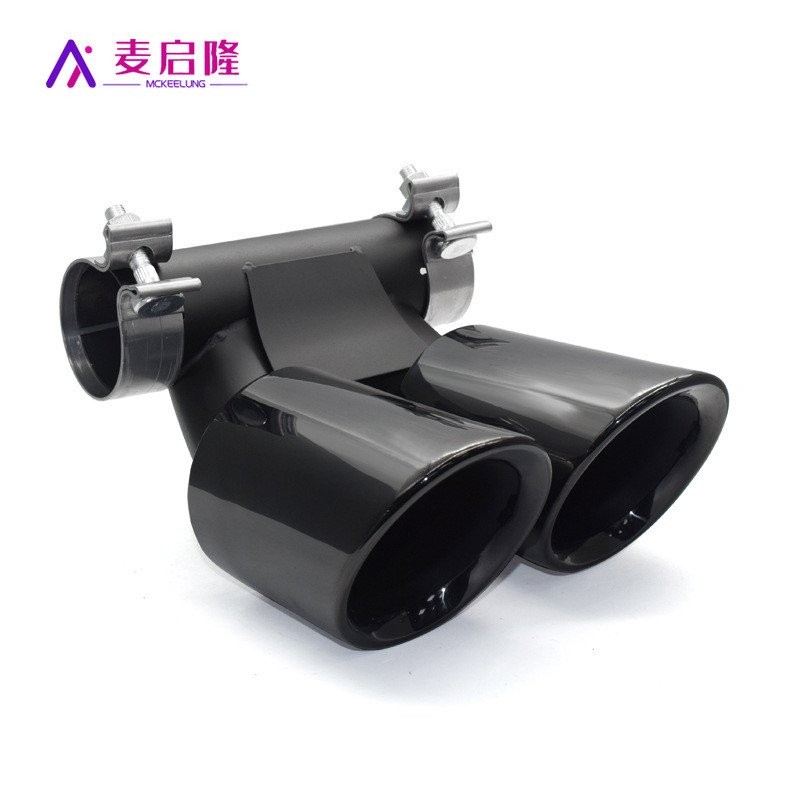 Porsche เหมาะสําหรับ Kaman GTS ท่อไอเสีย boxster คอหางดัดแปลง718981ดับเบิ้ลเอ้าท์ สีดํา HYMH