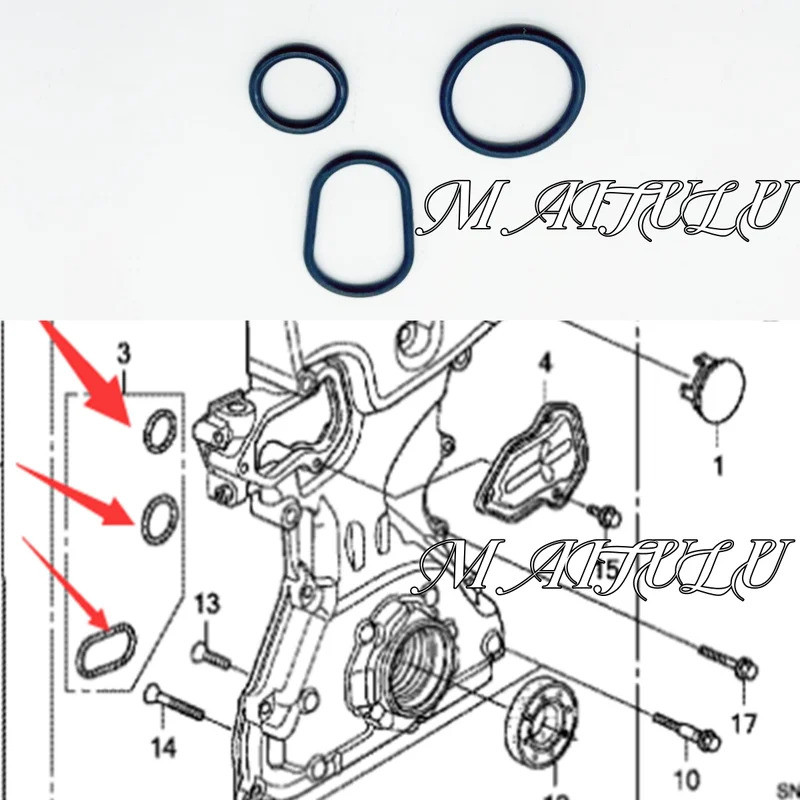 สําหรับ Honda Civic Accord CRV Civic XRV Acura ILX 1.8L 2.0L เครื่องยนต์ timing ฝาครอบซีลแหวนยาง O-r