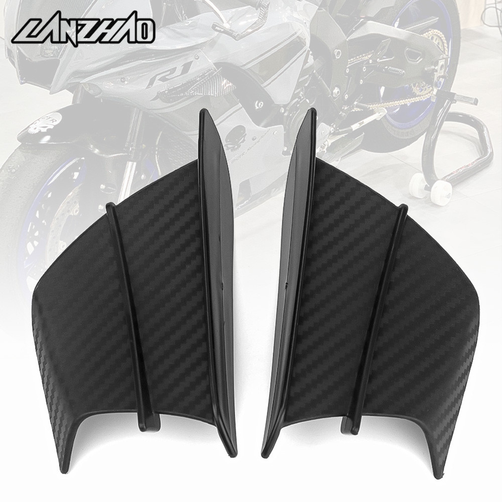 Gรถจักรยานยนต์ Downforce สปอยเลอร์ Aero Winglets 3D ลมชุด Wing Kit Universal สำหรับ Yamaha YZF R1 R3
