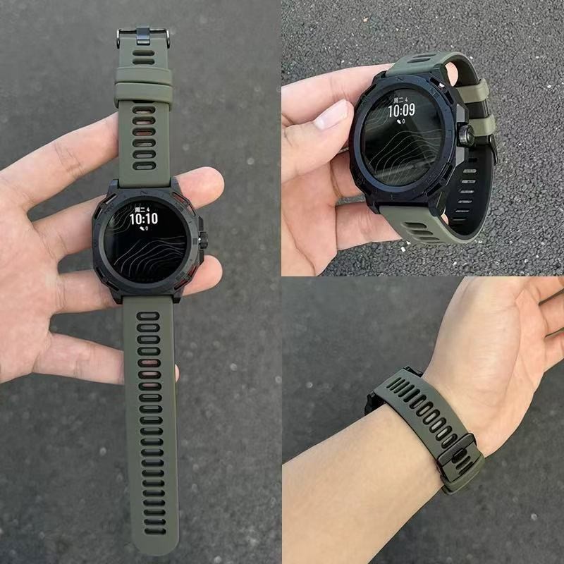 สายนาฬิกาHuawei GT5/Gt2e/Gt4/GT3/GT2/GT3pro/watch 2/2e/3/3pro/4/budsชิลิโคนสองสีสายนาฬิกา20mm22mm