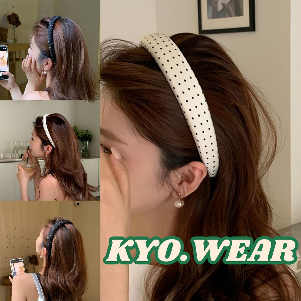 KYO ✨ ที่คาดผมฟองน้ำ ซม.จุดพิมพ์ Headwear Hairbands มีไซต์เล็ก-ใหญ่ เครื่องประดับผมสําหรับผู้หญิง พร้อมส่งจากไทย FJ004