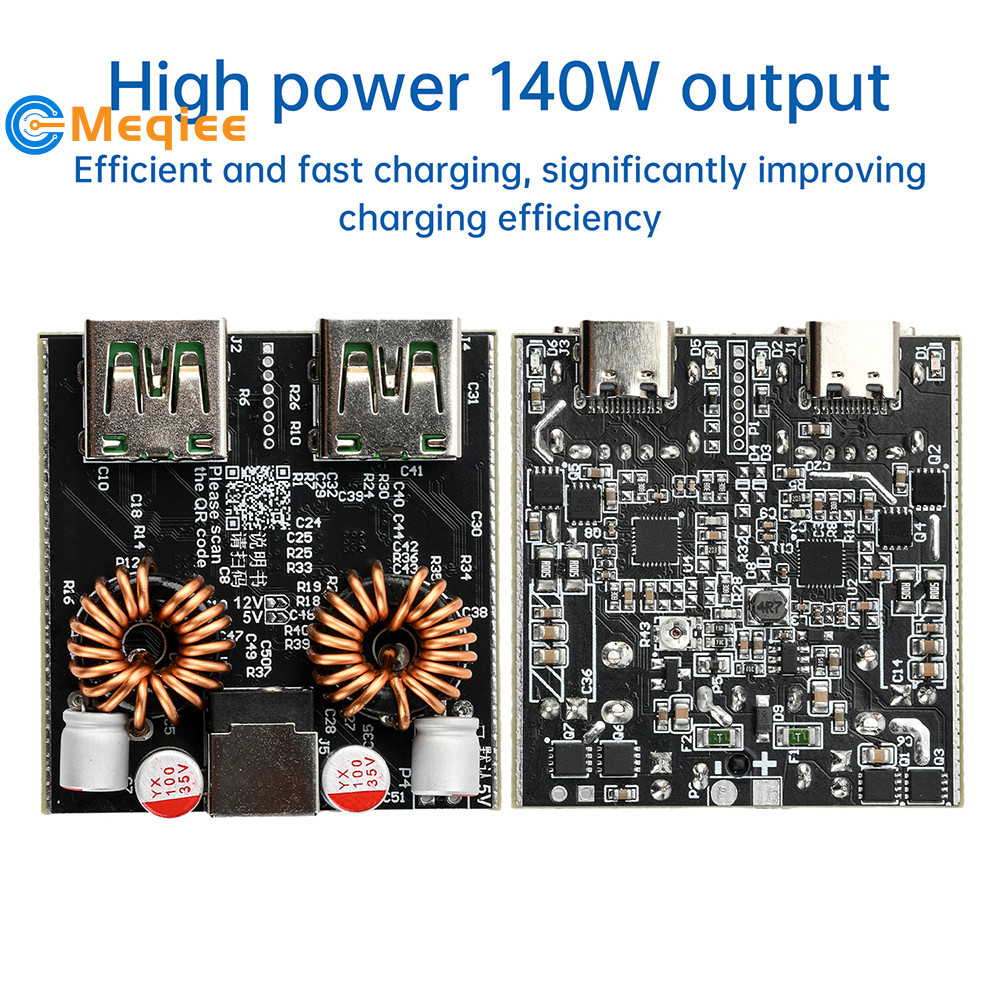 DC6-30V PD 100W/140W Full Protocol DIY เมนบอร์ดเดี่ยว/Dual-Channel Super Fast Charging Desktop Charger โมดูล