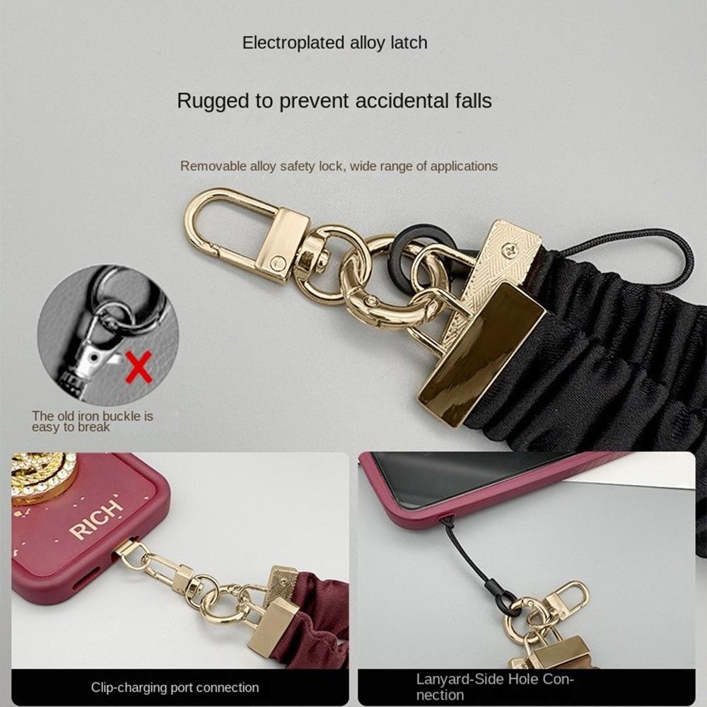 (จัดส่งในพื้นที่) สั้นโทรศัพท์มือถือเชือกเส้นเล็กข้อมือความรู้สึกระดับไฮเอนด์โทรศัพท์มือถือโซ่เชือกยืดหยุ่นยืดหยุ่นริ้วรอยโทรศัพท์มือถือพวงกุญแจจี้ - รูปที่ 3