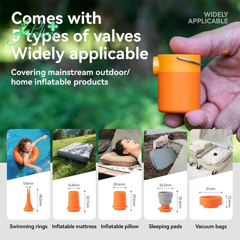 [ ]Quature ปั๊มลม ปั๊มลม ไฟแคมป์ปิ้ง Type-C ชาร์จมินิแบบพกพากลางแจ้ง Inflator ปั๊ม