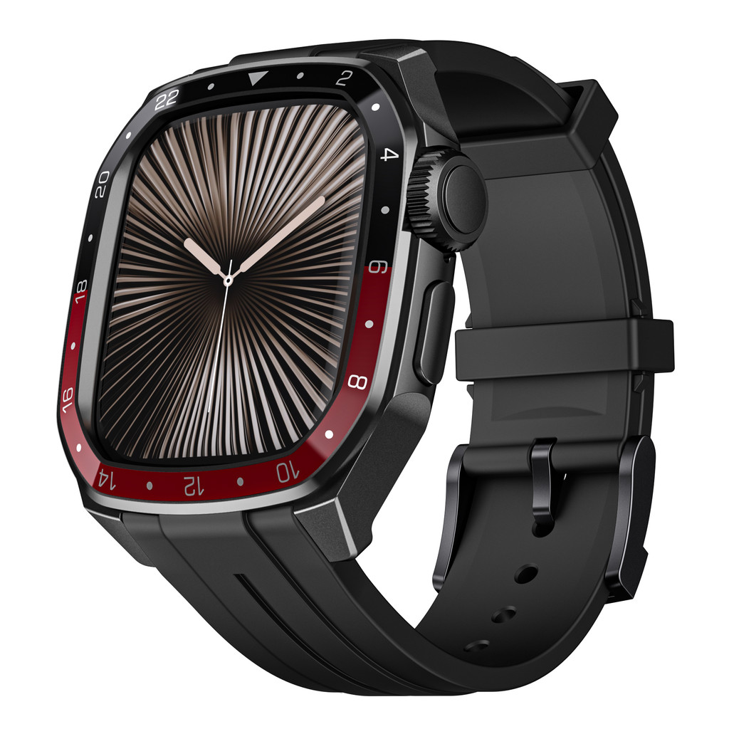 สายซิลิโคนโลหะแบบรวมขนาดเหมาะสําหรับ Apple Watch S10/9/8/7 46 มม. 45 มม