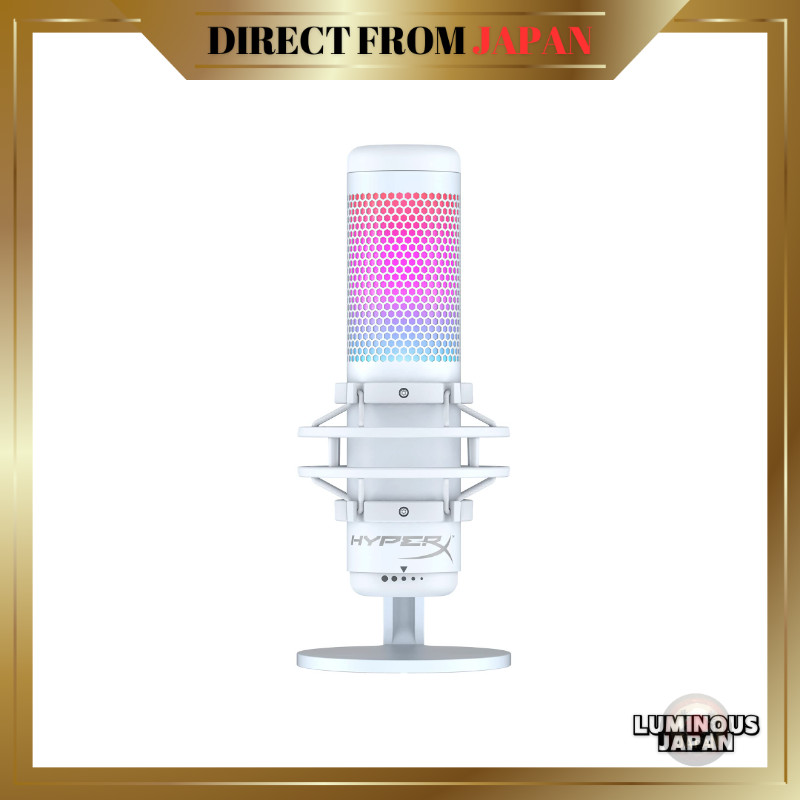 HyperX QuadCast S ไมโครโฟนสแตนด์อโลน RGB ไฟสีขาว สำหรับการทำงานระยะไกล/สตรีมเมอร์/นักสร้างเนื้อหา/เก