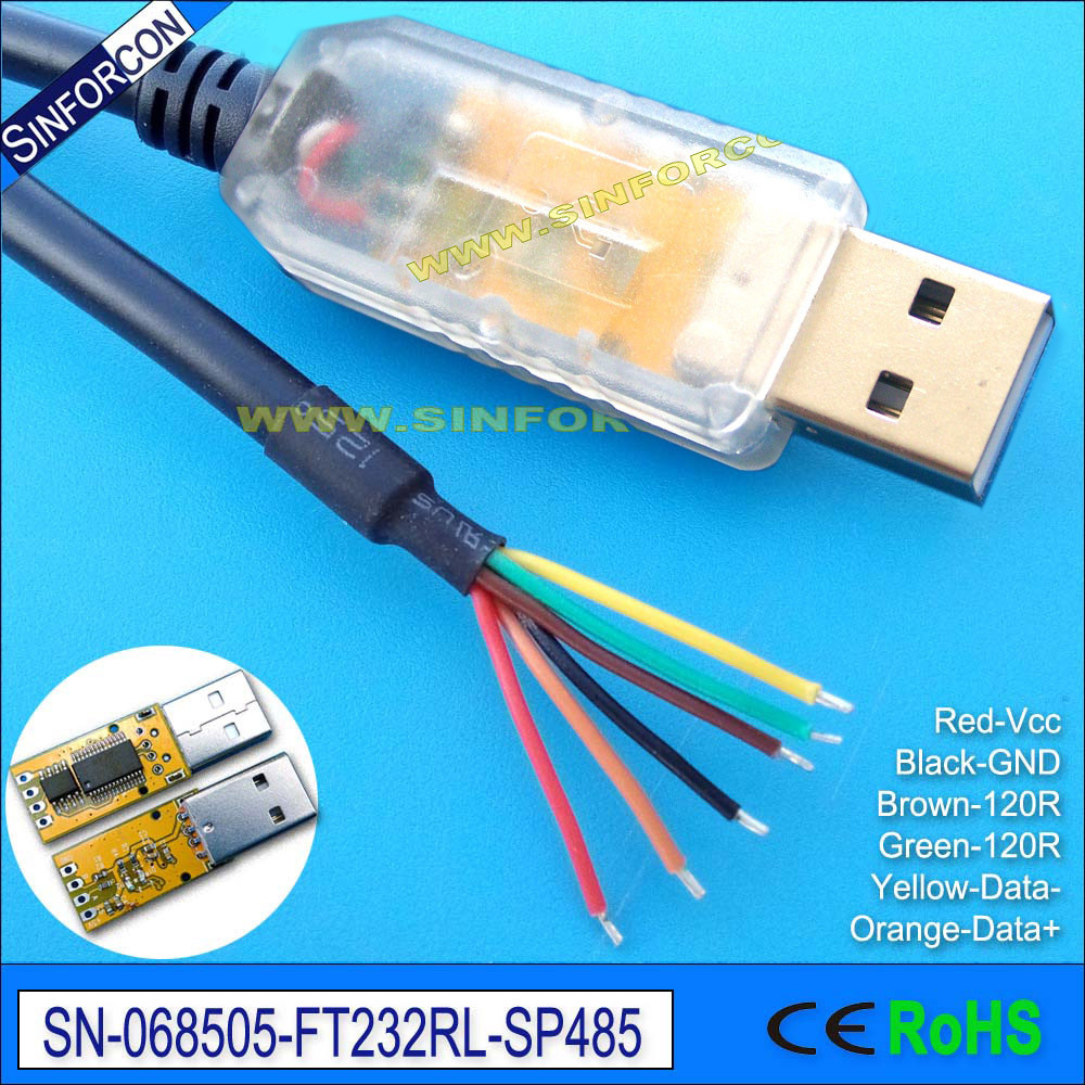 FT232 FT232R RS485 ถึง USB ถึง RS485 สายอะแดปเตอร์ USB-RS485-WE-1800