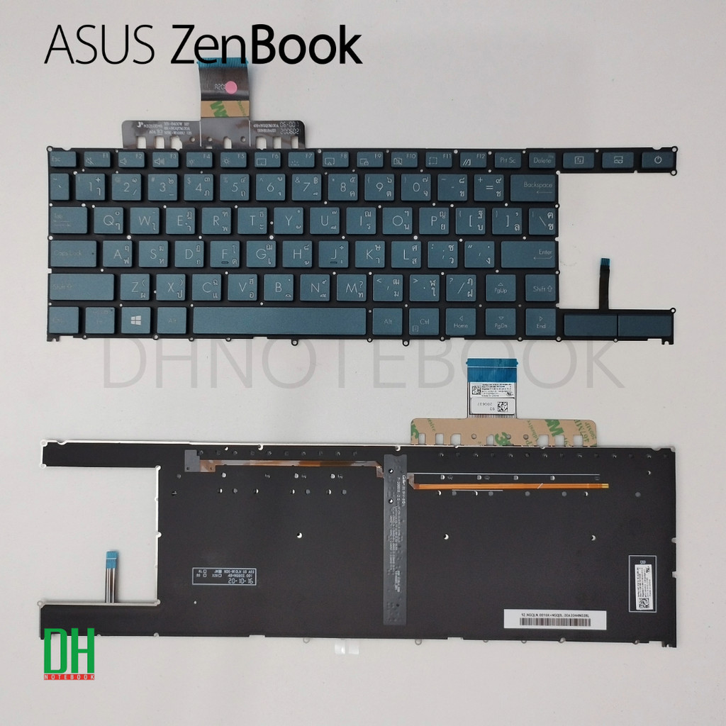 อะไหล่ คีย์บอร์ด ASUS Zenbook Duo มีไฟ UX481, UX481F, UX481FA, UX4100, UX4100E, UX4000 - อะไหล่โน้ตบ