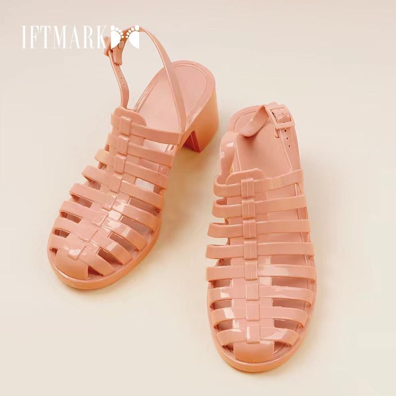 IFTMARK รองเท้าผู้หญิง รองเท้าแตะรัดส้น เสริมส้นสูง ส้นตึก ใส่สบายไม่กัดเท้า (รัดส้นลิซ่า)[ส่งเร็วพิเศษ]