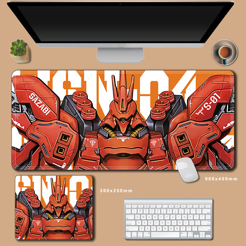 Gundam Mousepad XXL 90X40 ซม.มือถือชุด Lockedge สํานักงานโต๊ะคอมพิวเตอร์แผ่นรองเม้าส์แผ่นรองเม้าส์อะนิเมะแล็ปท็อปเบาะ - รูปที่ 4