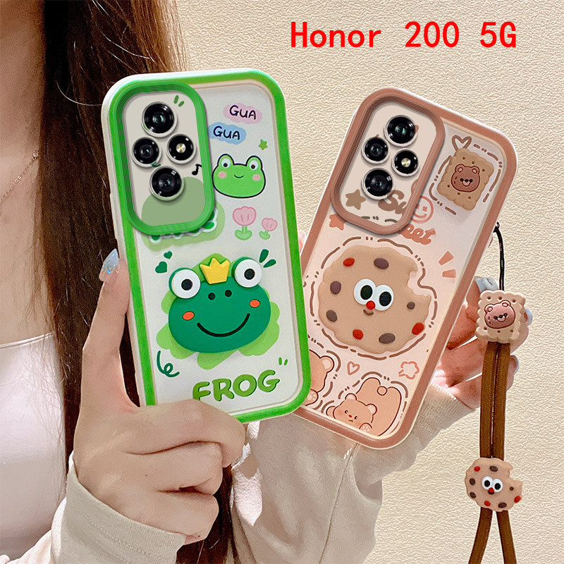 น่ารักลูกสุนัขสุนัข Kuromi Doraemon ยางนุ่มกันกระแทกเคสโทรศัพท์สําหรับ Honor 200 Lite 5G / Honor 200 Pro 5G พร้อมสายคล้องมือสั้น