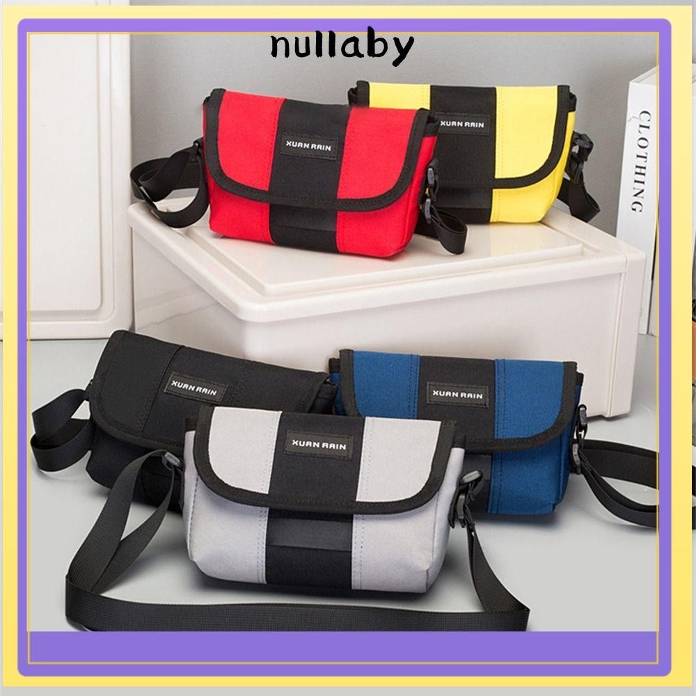 กระเป๋าสะพายไหล่ NULLABY, กระเป๋า Messenger ไนลอนกันน้ํา, กระเป๋าข้ามร่างกายสีทึบแฟชั่นกีฬากลางแจ้ง