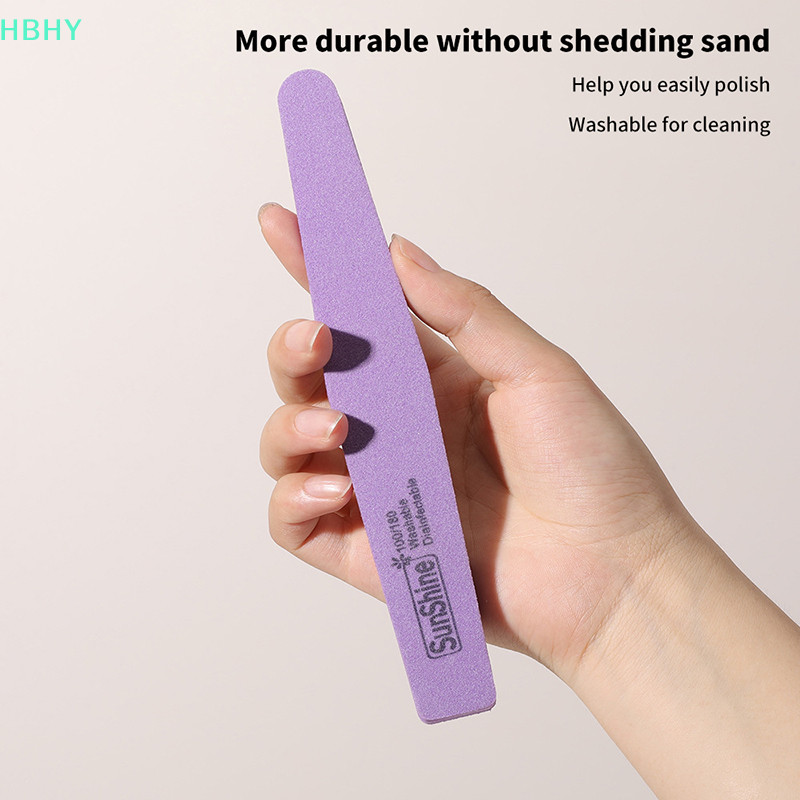 HB 1ชิ้นผสมดูแลเล็บฟองน้ําขัดทรายกระดาษเล็บไฟล์บัฟเฟอร์แถบสองด้านเล็บเล็บไฟล์เล็บซักผ้าเฮ้ - รูปที่ 2