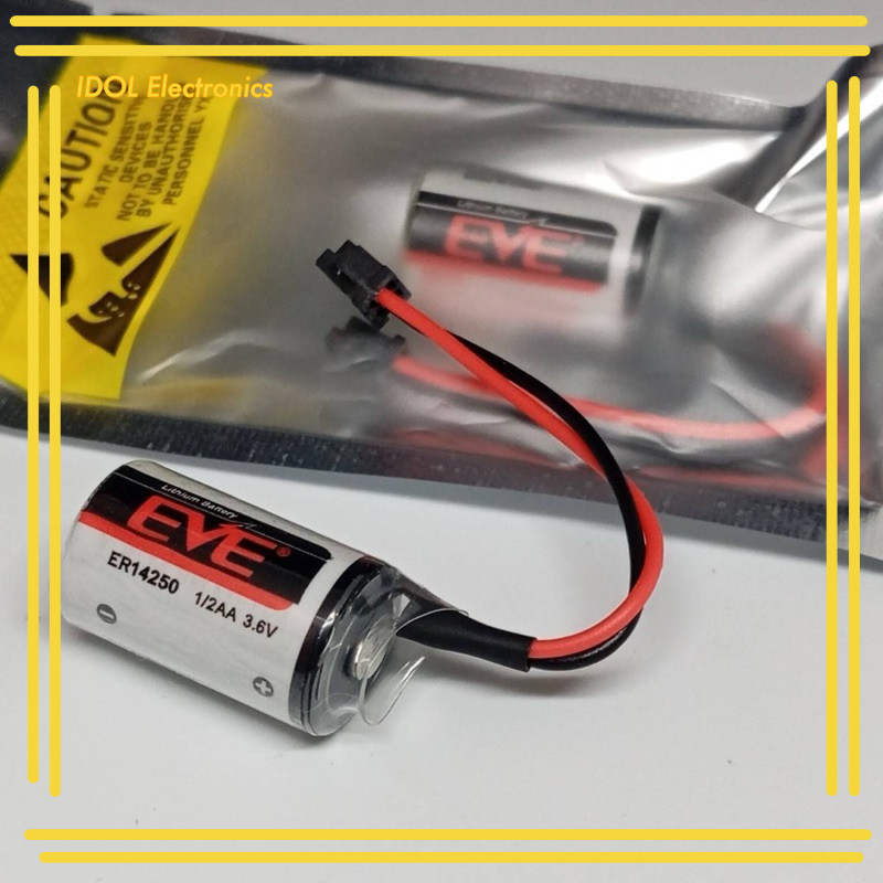 ราคาถูก! ER14250 1/2AA ยี่ห้อ EVE 3.6V 1200mAh (แท้) แบตเตอรี่ ลิเธียม ER14250 รุ่นมีสายอุตสาหกรรม P