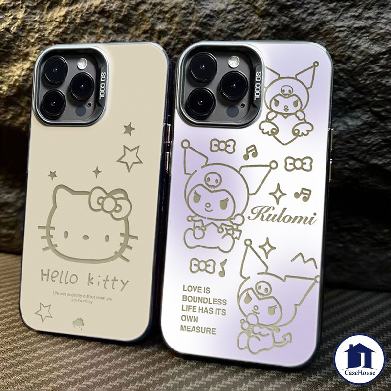 แมวคิตตี้คิตตี้ Kuromi น่ารักเคส IMD สำหรับ OPPO A17 A54 A15 A57 A38 A58 A7 A17K A78 A18 A5s A16 A31 A12 A77 A76 A53 A3s