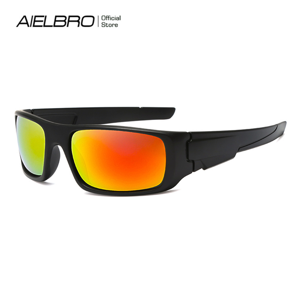 Aielbro กีฬาขี่จักรยานแว่นตา 100% UV400 ผู้ชายผู้หญิงแว่นตากันแดดจักรยานขี่แว่นตาบังแดดWindproof Anti-Dust Sport motorcycle คริกเก็ตขับรถแว่นตาอุปกรณ์เสริม