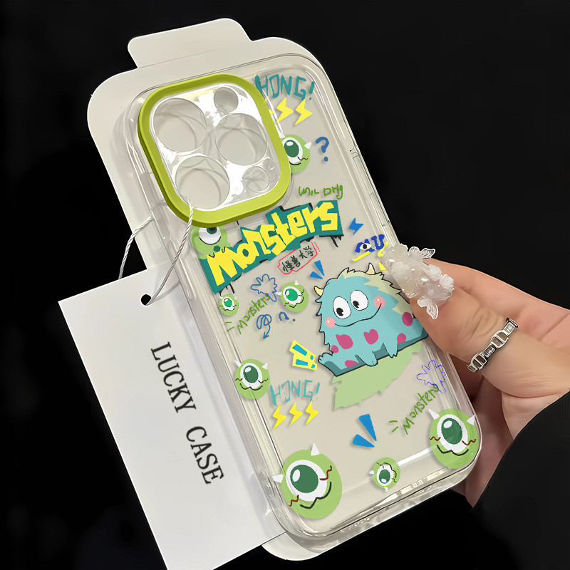 Anime Monster University Casing เข้ากันได้กับเคส IPhone 15 12 14 13 11 Pro Max All Inclusive SE 2020 X XR XSmax 8 7 Plus กล้องกันกระแทกซิลิโคนป้องกันเคสโทรศัพท์