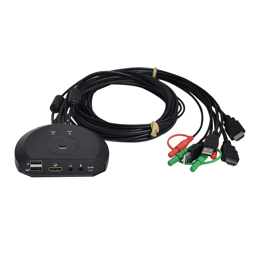 201hkvm 4K KVM Switch, สาย USB HDMI/Audio 2 พอร์ต KVM Switch