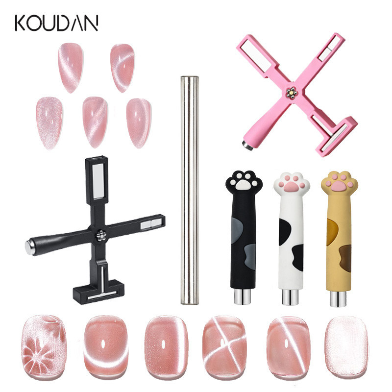 เครื่องมือทําเล็บ เล็บแม่เหล็กที่แข็งแกร่งแมวตากาวมัลติฟังก์ชั่แม่เหล็กปากกาฝรั่งเศสแฟนซี คุดัน