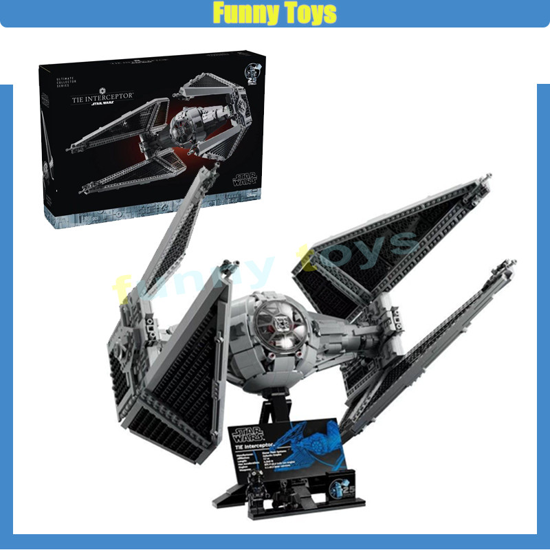 สงครามอวกาศ 75382 TIE Interceptor Starfighter Building Blocks ประกอบของเล่นเครื่องประดับเด็กการศึกษา