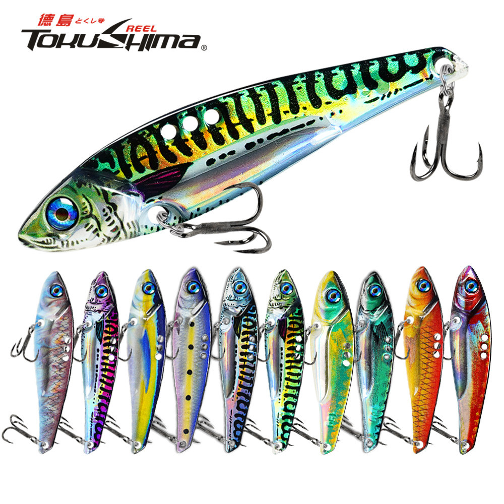 1pcs VIB Lure Spinner Balancer Sinking 5g/7g/10g/15g 3D Eyes Hard เหยื่อคู่ Treble Hooks