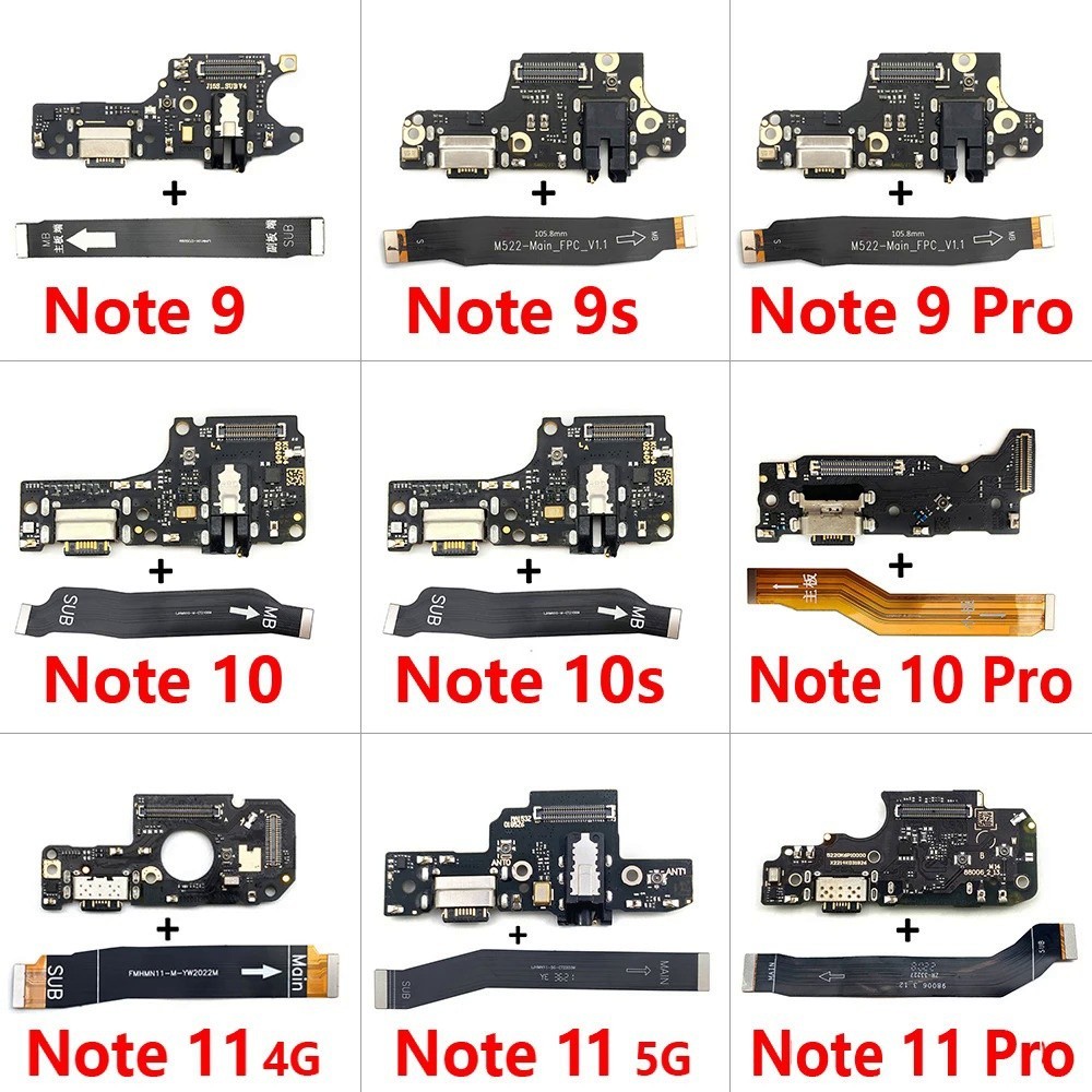 แพรตูดชาร์จ (Charging Port Flex ) Xiaomi Redmi Note 7, 8, 8T, 9, 9s, 10, 10s, 11, 12 Pro, 4G, 5G USB Fast Charging