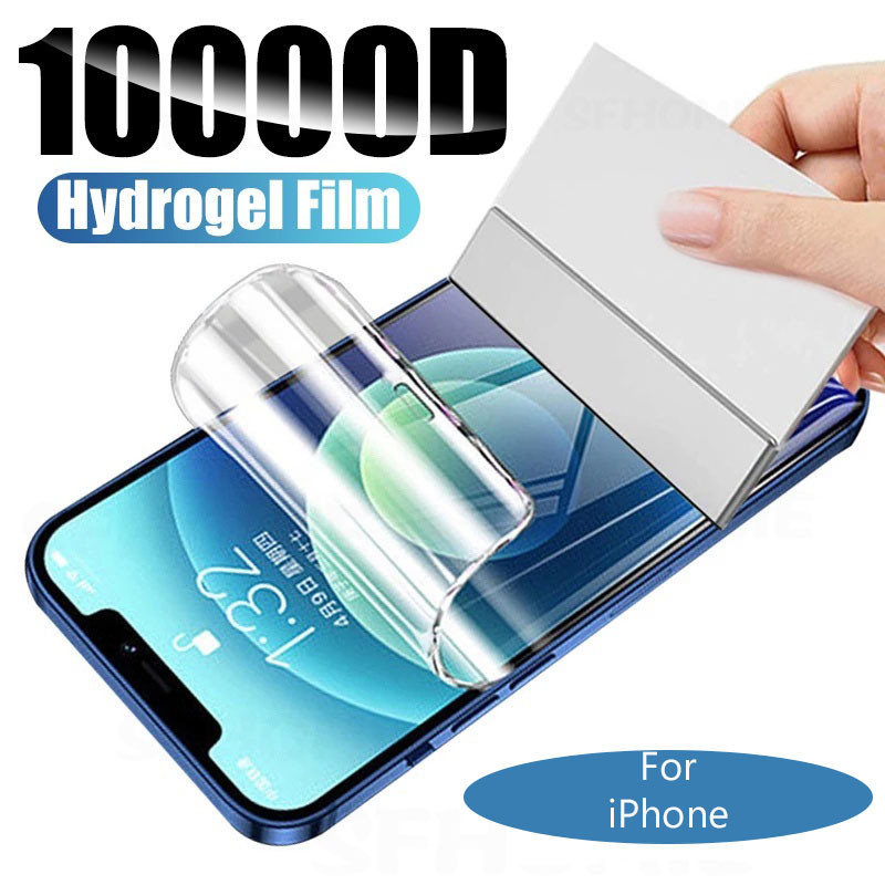 ฟิล์มกันรอยหน้าจอไฮโดรเจล For iPhone 11 12 13 14 15 16 Pro Max 6 7 8 15 Plus X XR XS Max 12 13 Mini SE 2020 2022 ปกเต็ม