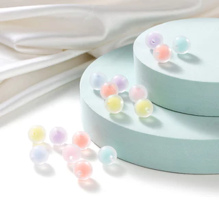 St.kunkka 8-15 มม.อะคริลิคผสมรอบลูกปัด 30-50 ชิ้นย้อมแกนลูกปัดสําหรับ DIY สร้อยข้อมือสร้อยคอทํา