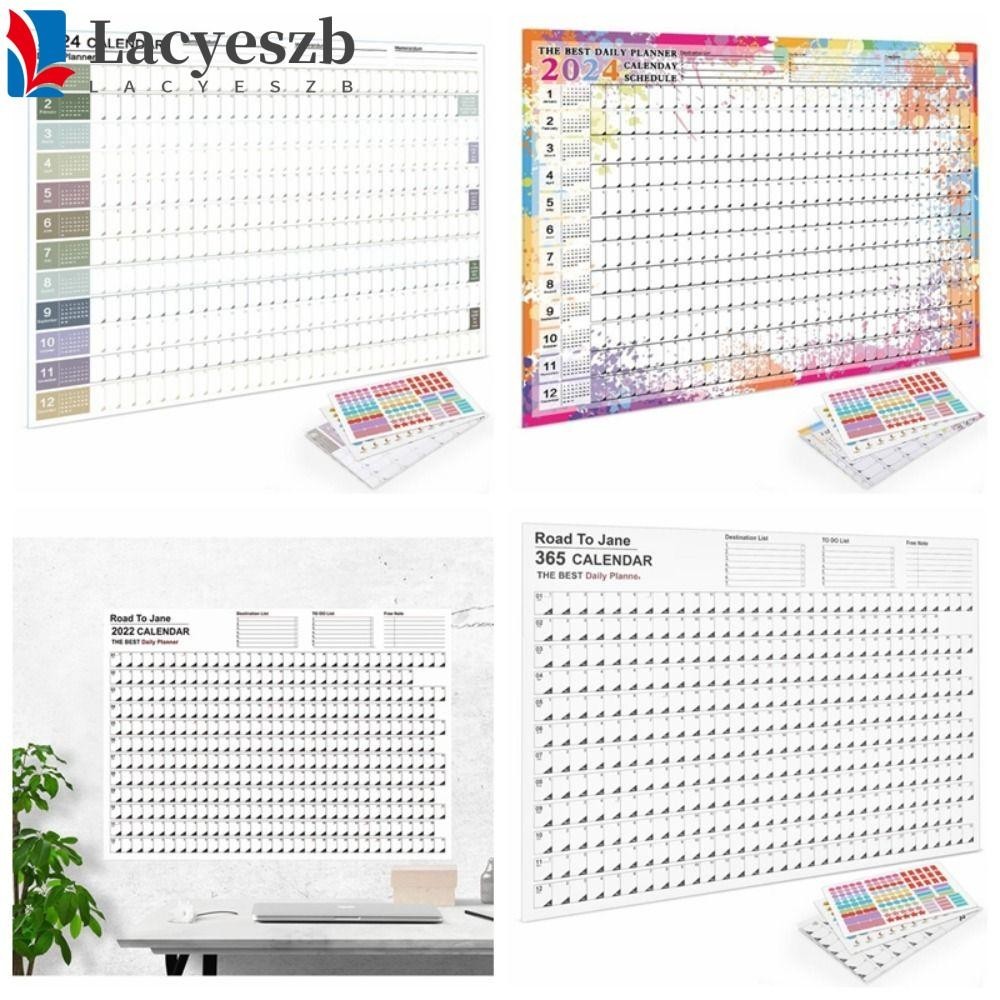Lacyeszb 2024 ปฏิทินติดผนัง Planner, 2024 ปฏิทินรายปีรายสัปดาห์รายปี, รายการตรวจสอบที่จะทํารายการน้ําหนักเบาใช้งานง่ายของขวัญนักเรียนออแกไนเซอร์