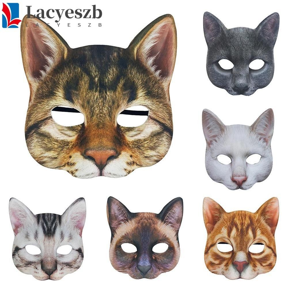 Lacyeszb ฮาโลวีนตกแต่งแมวผ้า Plush เครื่องแต่งกาย Party Festival Party Supplies คริสต์มาส Carnival Party Eye Mask หน้ากากแมว