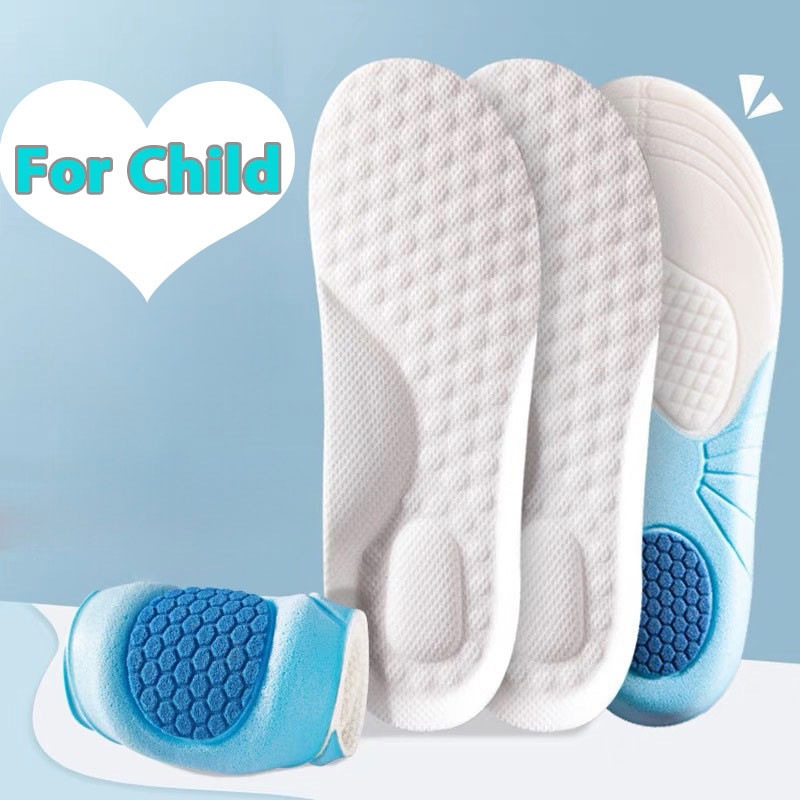 1 คู่ Cuttable เด็กหน่วยความจําโฟม Orthopedic Arch สนับสนุน Insoles/Shock Absorbing นวดวิ่ง Pad/เด็กกีฬารองเท้า Pads Care เครื่องมือ