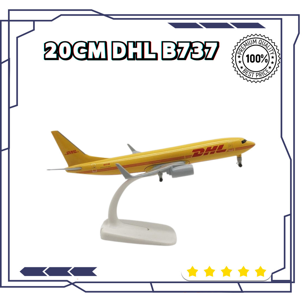 20 ซม. DHL B737 AIRLINES B737 1:250 โลหะ AIRCRAFT REPLICA DIECAST COLLECTIBLE DISPLAY PLANE ของเล่น
