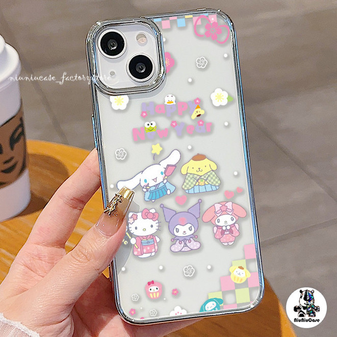 Cute Cat เคสโทรศัพท์ For เคสไอโฟน11 13 For iPhone 11 12 13 14 15 Pro Max X XS 7 Plus XR เคส ซิลิโคนนุ่ม Edge Plating