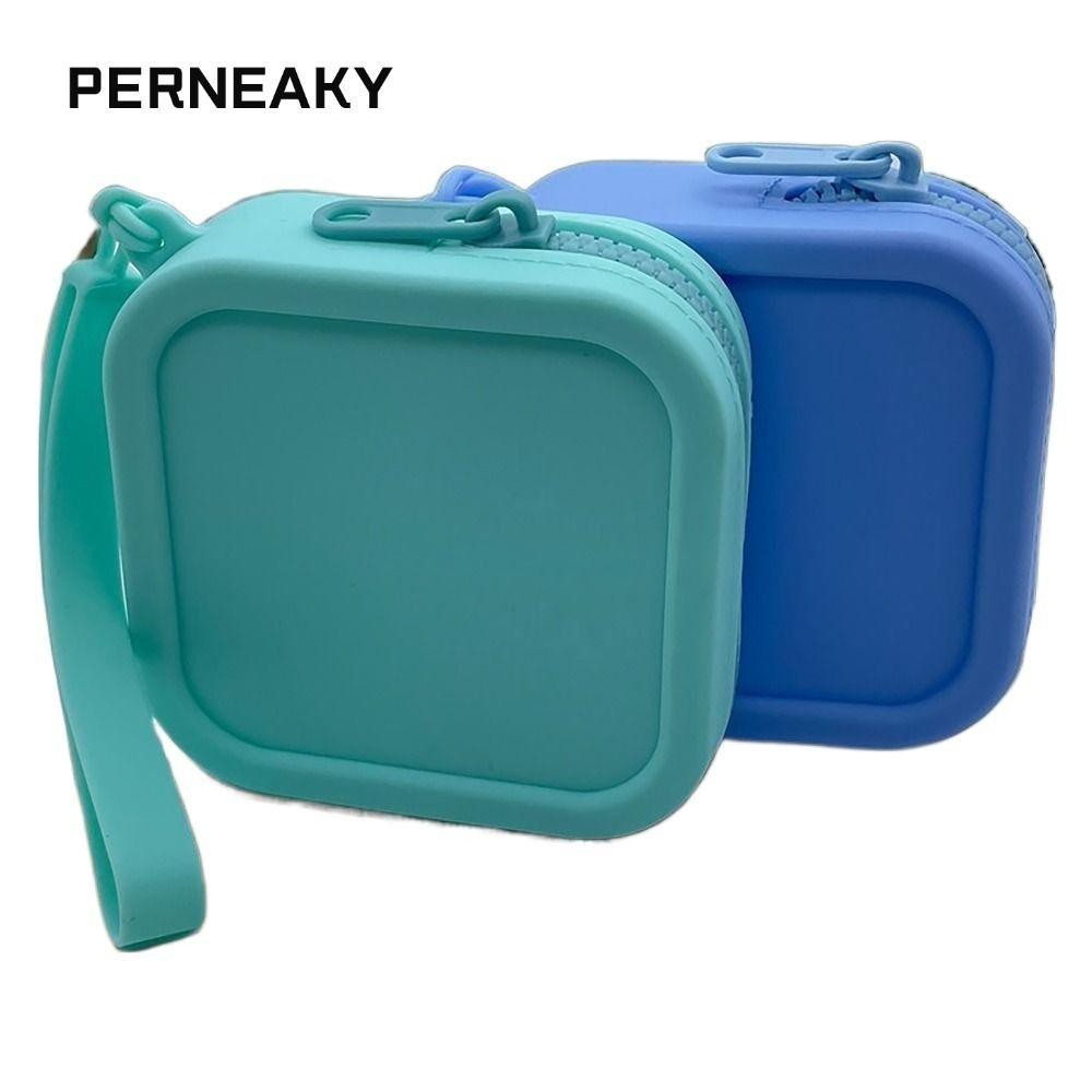 PERNEAKY กระเป๋าสตางค์ผู้หญิงสไตล์เรโทรซิลิโคนกันน้ำมีซิปสำหรับเดินทาง
