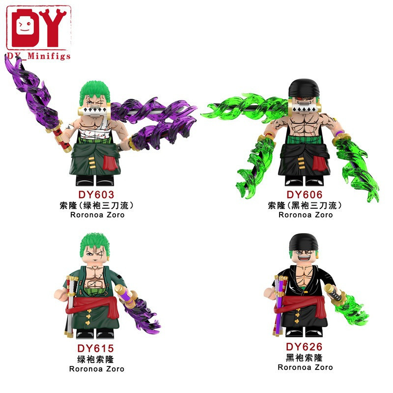 Roronoa Zoro บล็อกตัวต่อ One Piece ตัวเลขของเล่น Zoro Minifigures