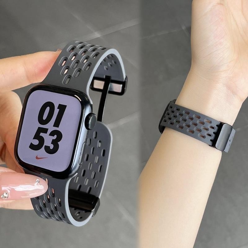 z&m Magnetic Silicone Strap For Apple watch Ultra 2 49mm series 9 8 7 8 9 SE 6 2 3 44mm 40mm 45mm 41