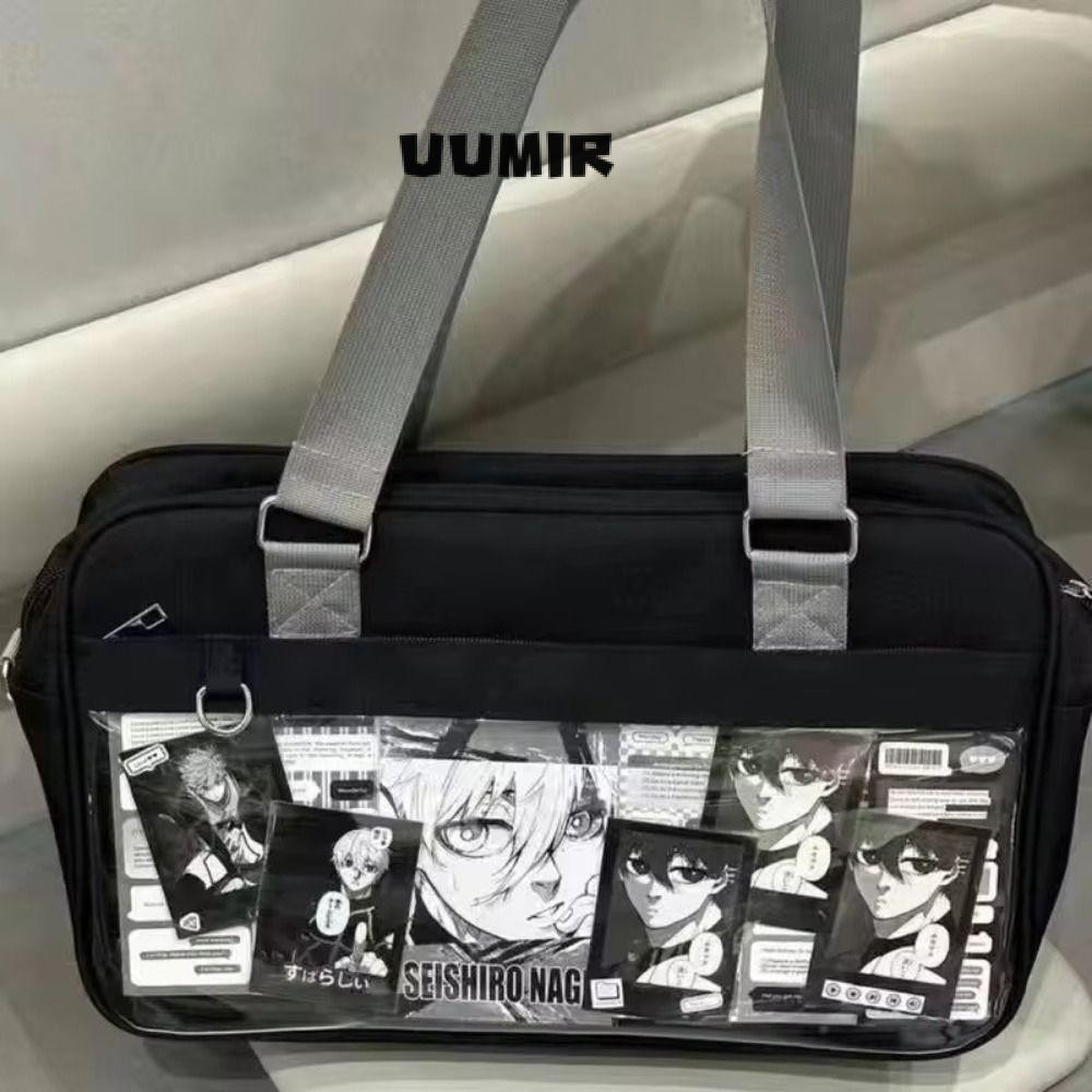 UUMIR Jk กระเป๋าสะพายไหล่,ความจุขนาดใหญ่โปร่งใส Kawaii Lolita Itabag,กระเป๋าถือแฟชั่น Harajuku ไนลอนสาวกระเป๋าสะพายข้าง