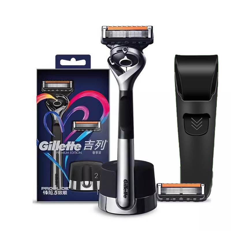 Gillette Razor Fusion 5 ProGlide Razor สําหรับผู้ชายพร้อม Mangetic Stand Premium Edition