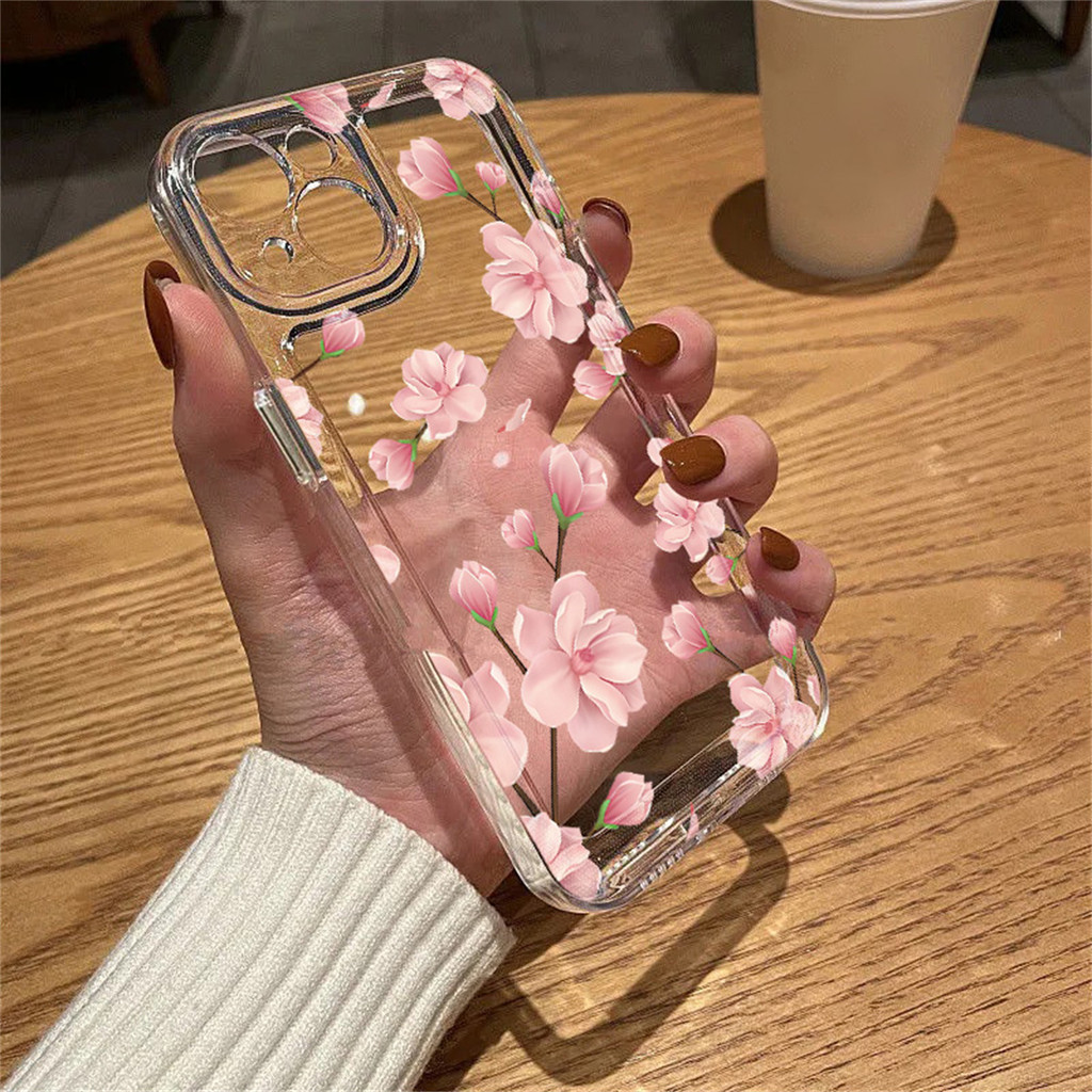 Space เคส for Vivo Y17S Y03 Y02 Y02S Y200 Y11 Y16 Y20 Y91 Y18 Y15 Y30 Y22 V40 V30 V29 V27 S17 Pro ต้นพลัม กันกระแทกนุ่ม