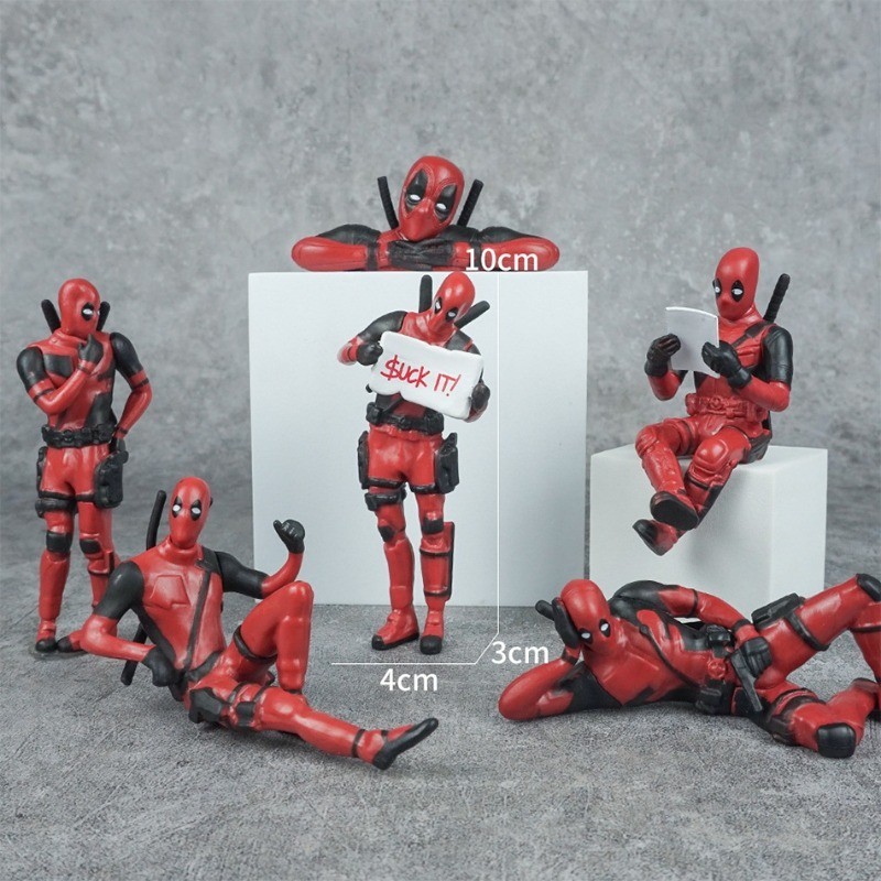 ตกแต่งโต๊ะ Deadpool รถโฮมออฟฟิศ 8 ซม. X-MAN ตลกรูปน่ารักของเล่น